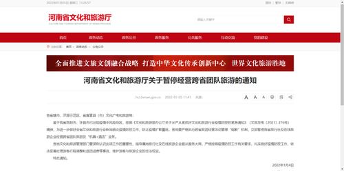 河南暫停跨省團隊旅游及 機票 酒店 業務